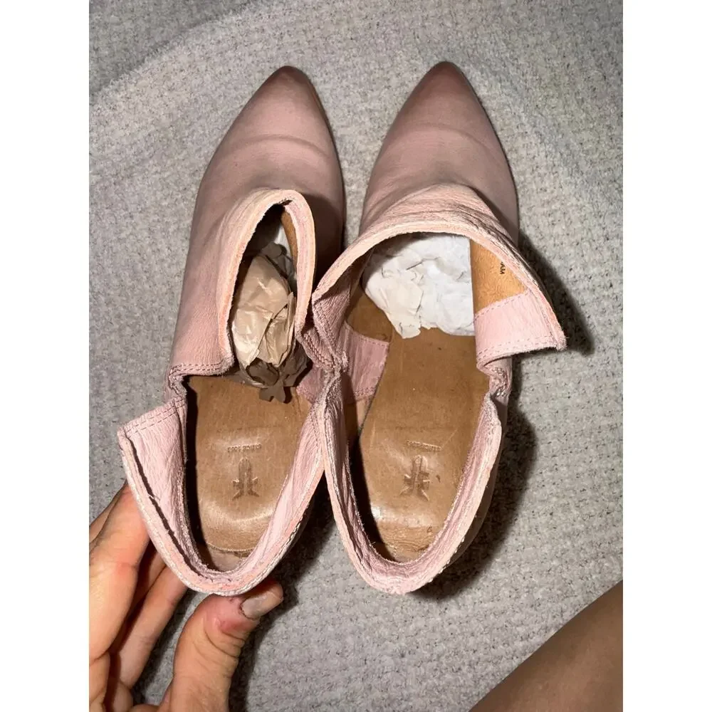 Frye Reina Cutout Booties Short Ankle Boots size 9.5 taupe pink color